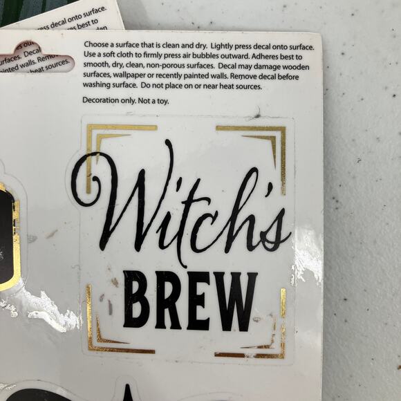 Impact Innovations Black Gold Halloween Label Removable Peel Stick Decal Sticker - Picture 5 of 8